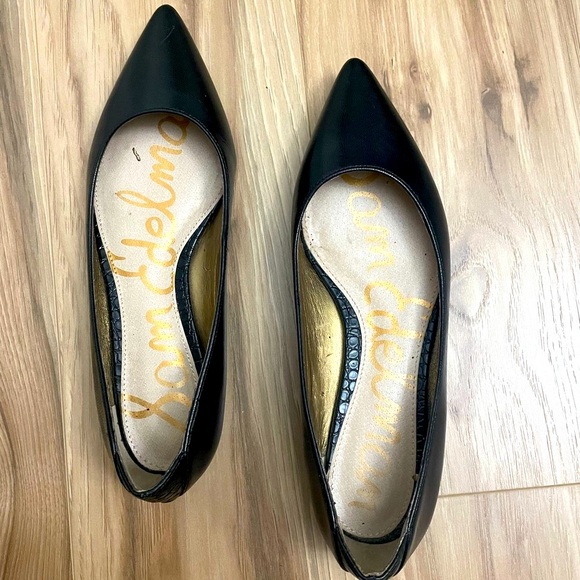 Sam Edelman Black pointed toe leather flats - Picture 2 of 5